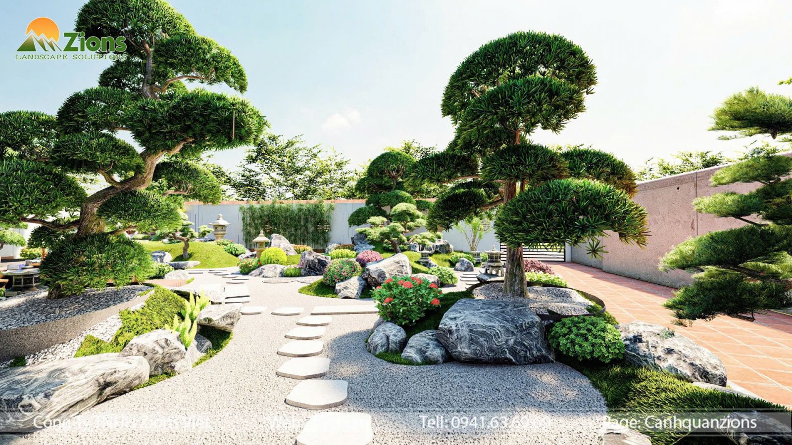 Thiết kế sân vườn Nhật Bản 600m2 tại Nghệ An | Zion's Design